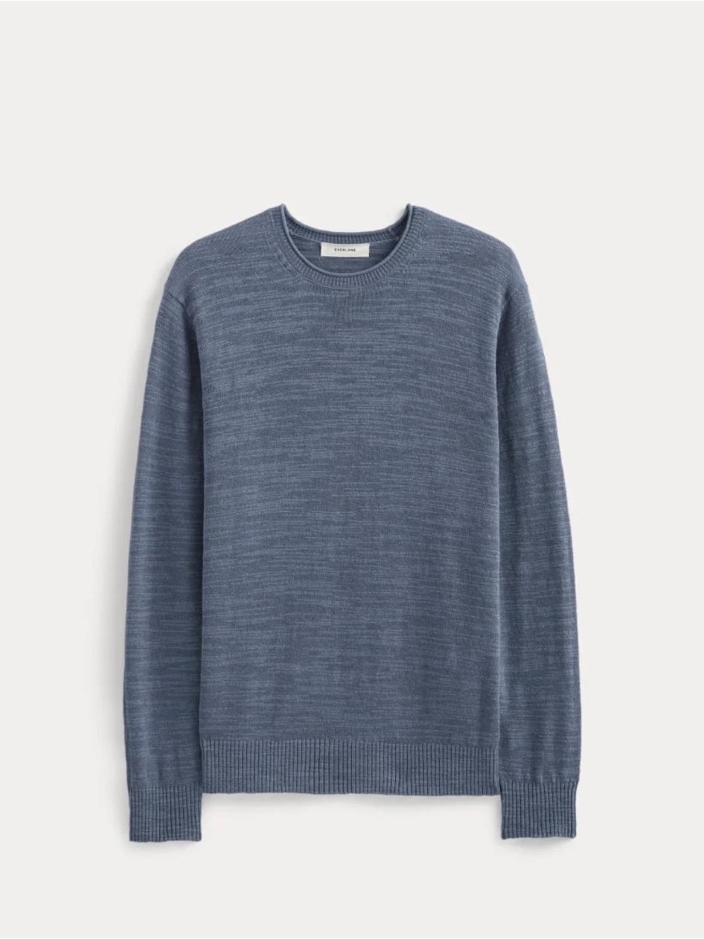 Everlane European Flax Linen Organic Cotton Crewneck Sweater Blue Men L